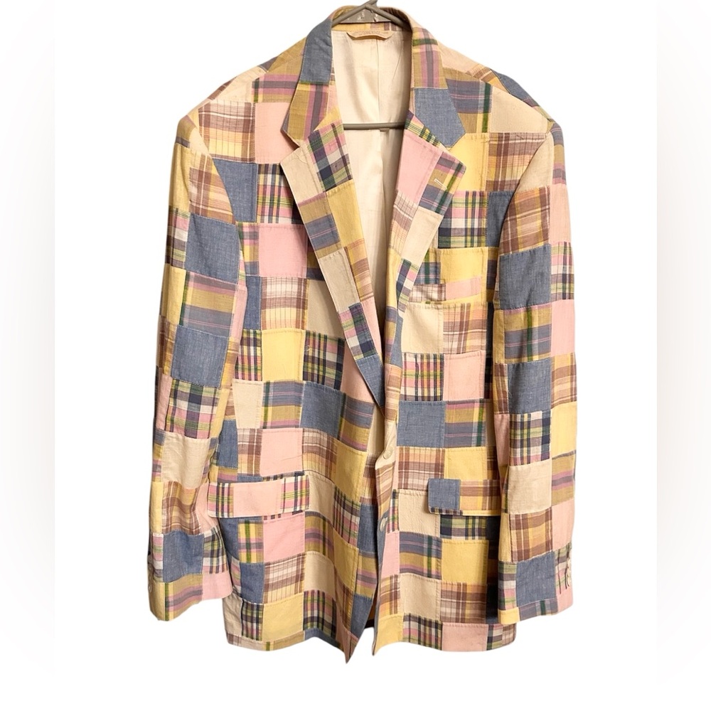Cotton Brothers Pastel Patchwork Blazer Men’s 48 … - image 1